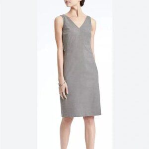 Banana Republic Gray Brushed Twill Sleeveless Dress (Size 2 Petite)